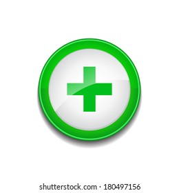 Plus Sign Circular Green Vector Web Button Icon