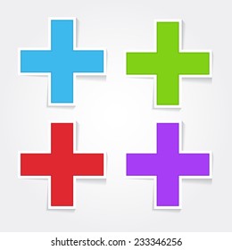 Plus Sign Colorful Vector Icon Design