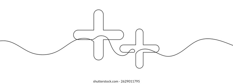 Además de la Ilustración vectorial Iniciar sesión de dibujo de líneas continuas. fondo abstracto dibujado a mano minimalismo conceptual.