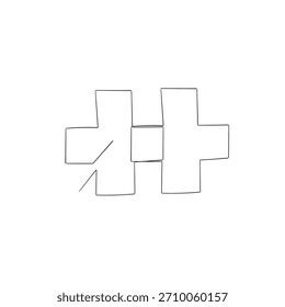 Además, firma un dibujo de línea continua. Símbolo de medicina. Ilustración vectorial aislada en blanco.