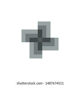 Plus sign with flat color, cross icon grey monochromatic ready to use