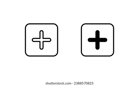 Plus Sign icon design with white background stock illustration