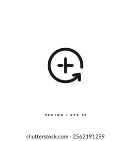 Plus Sign Icon. Editable Stroke