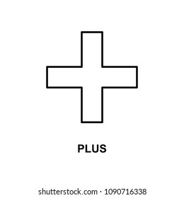 plus sign icon. Element of simple web icon with name for mobile concept and web apps. Thin line plus sign icon can be used for web and mobile on white background