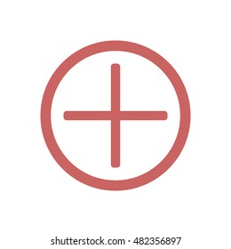 Plus sign  icon.  Flat design.