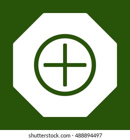 Plus sign  icon.  Flat design.