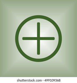 Plus sign  icon.  Flat design.