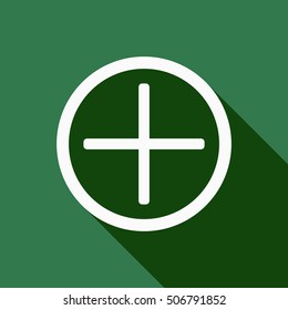 Plus sign  icon.  Flat design.