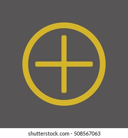 Plus sign  icon.  Flat design.