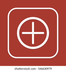 Plus sign  icon.  Flat design.