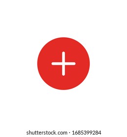 Plus sign icon. Positive symbol. Zoom in. Add Round button. Stock Vector illustration isolated on white background.