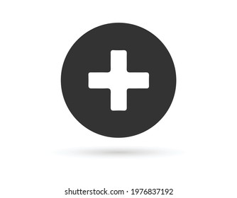 Plus sign icon. Positive symbol. Zoom in.