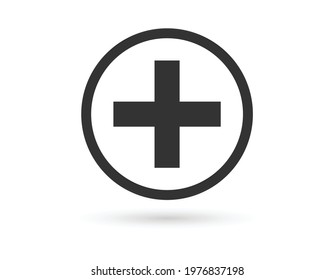 Plus sign icon. Positive symbol. Zoom in.
