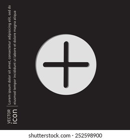 Plus sign icon. Positive symbol.