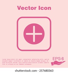 Plus sign icon. Positive symbol.
