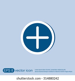 Plus sign icon. Positive symbol.
