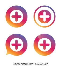 Plus sign icon. Positive symbol.