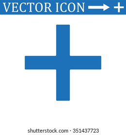 Plus sign icon icon, vector illustration. Flat design style