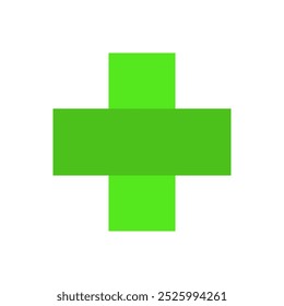 Plus sign illustrated in vector on background