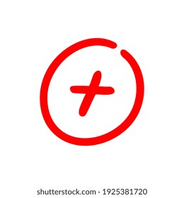 Plus sign inside a circle, positive symbol illustration - Vector