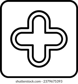 Plus Sign Line Vector Icon Design