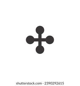 Plus sign logo with circle and blank background