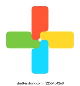 Plus sign logo design multicolor, plus symbol, or button on web design