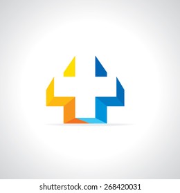 plus sign logo heath care logo concept 