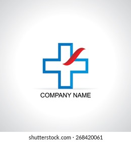 plus sign logo heath care logo concept 