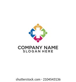 Plus sign logo template. Medical healthcare hospital symbol.