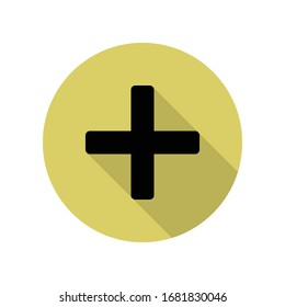 plus sign long shadow icon. Simple glyph, flat vector of web icons for ui and ux, website or mobile application