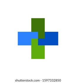 Plus sign medical healthcare logo template. Medical pharmacy logo design template