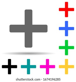 más icono de signo de estilo multicolor. Línea delgada simple, contorno vectorial de iconos web para ui y ux, sitio web o aplicación móvil