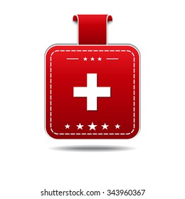 Plus Sign Red Vector Icon Design