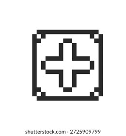 arte de pixels de símbolo de sinal de adição