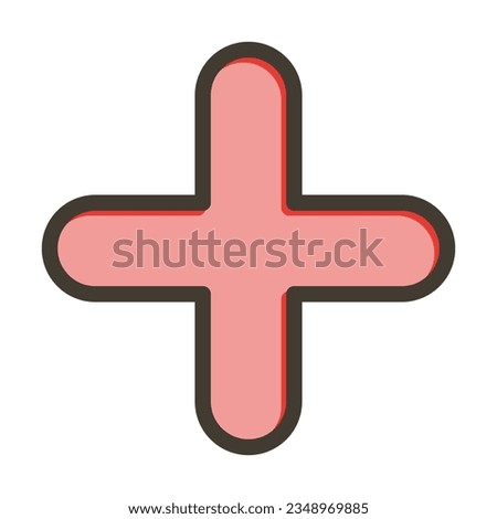 Plus Sign Thick Line Filled Colors For Personal And Commercial Use.
