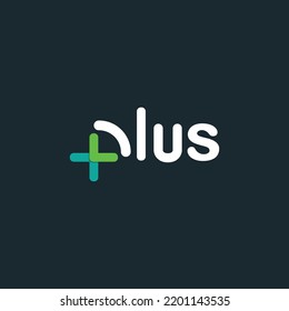 Plus sign typographic logo design