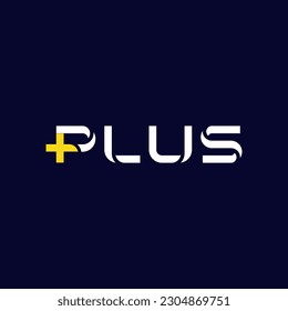 Plus sign typographic logo design