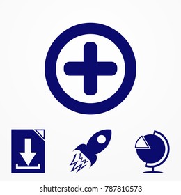 Plus sign vector icon. Flat image for website.