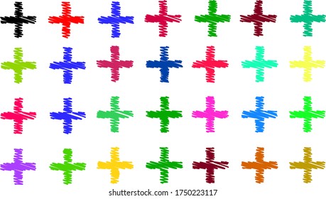 Más formas vectoriales de signo. Ilustración vectorial de icono Plus.