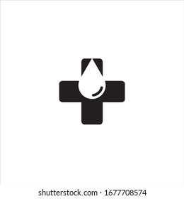 plus sign vector silhouette outline logo design with water