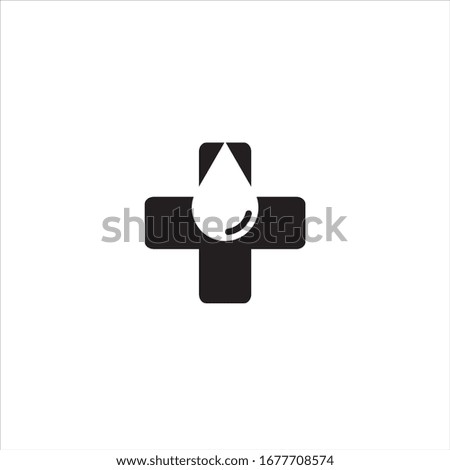 plus sign vector silhouette outline logo design with water