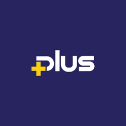 Signe Plus Et Signe Plus. Image Vectorielle Logo Typographique