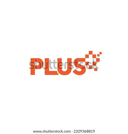 Plus sign and plus sign. Vector typographic logo design. 