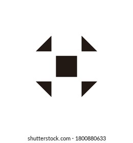 plus simple square negative space symbol logo vector