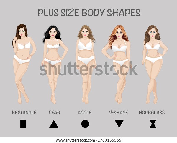 Plus Size Body Shapes Isolated White ...
