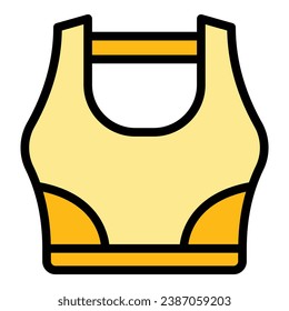 Plus size bra icon outline vector. Fashion workout. Fitness gym color flat