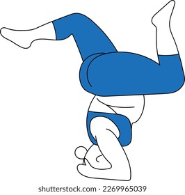 Plus size fitness girl practicing yoga