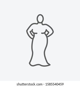 Plus size girl icon line symbol. Isolated vector illustration of icon sign concept for your web site mobile app logo UI design.