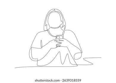 Plus size women concept one-line drawing